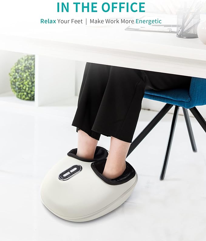 Shiatsu Foot Massager Machine with Soothing Heat, Deep Kneading Therapy, Air Compression, Improve Blood Circulation and Foot Wellness